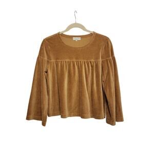 Madewell Tan Velvet Top